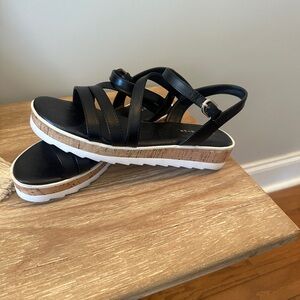 Marc Fisher Black Platform Sandals